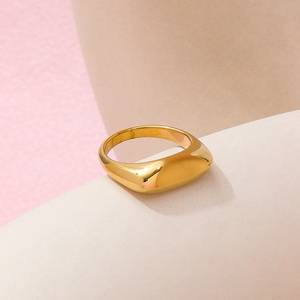 Di Fascia alta 18K Plain Oro Anelli In Acciaio Inox Trendy Appannamento Gioielli In Oro - Product Image 6