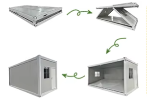 Z loại mở rộng bánh sandwich Panel <span class=keywords><strong>container</strong></span> nhà <span class=keywords><strong>20ft</strong></span> prefab có thể gập lại Modular cabin với khung thép cho gia đình nhà - Product Image 4