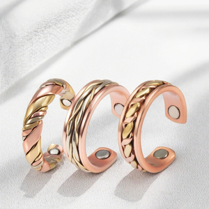 Biomagnetische Vintage Bruiloft Magneten Ingevoegd Puur Koper Genezende Magnetische <span class=keywords><strong>Ring</strong></span> Artritis Gewrichtspijn Verlichting Verstelbare Gezondheid - Product Image 1