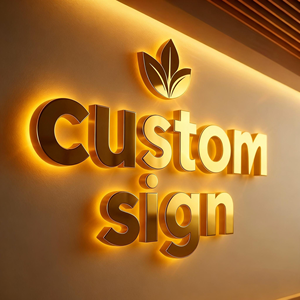 Biển hiệu chữ nổi bằng thép không gỉ mạ vàng, đèn LED chiếu sáng, chữ nổi 3D trang trí, dành cho salon làm đẹp - Product Image 2