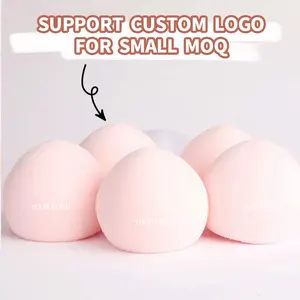 Éponge de maquillage professionnelle 2024 Make Colorful Bun rose/grise, douce, sans latex, hydrophile, type guimauve - Product Image 4
