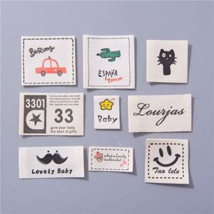 Garment Fabric Woven Label Neck Tag Customized Clothing Embroidered logo Satin Silk Printing Labels Custom - Product Image 1