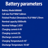 Batterie polymère lithium-ion 3,85 V 5000 mAh, cellule de batterie LiPo 19,25 Wh, batterie en pochette, OEM personnalisé