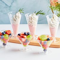 Gobelets à dessert et à cocktail en plastique multi-styles BST, verres à pied transparents pour fêtes, coupes à champagne pour glace, yaourt, jus