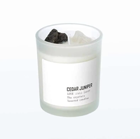 Bougies de cire de soja parfumées d'aromathérapie de luxe avec marque privée spirituelle en cristal de guérison pour le matériel de cire d'abeille Diwali
