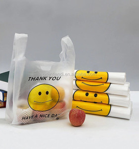 Recyclable Compostable Reusable Biodegradable <b>PLA</b> Material Carry T-Shirt Bags for Supermarket Exhibition Use Customizable Size - Product Image 2