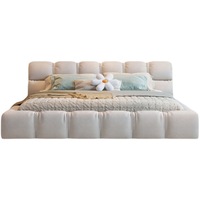 Style italien minimaliste 1.5 lit double pour personne moderne léger de luxe tissu technologie rembourrée pour chambre principale 1.8 lit