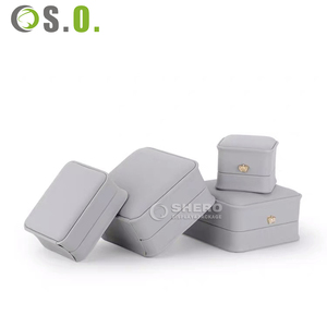 Fashion Gray Pu Jewelry <b>Box</b> Velvet Lined For <b>Valentines</b> Day Jewelry <b>Gift</b> With Multi-color Choices - Product Image 3