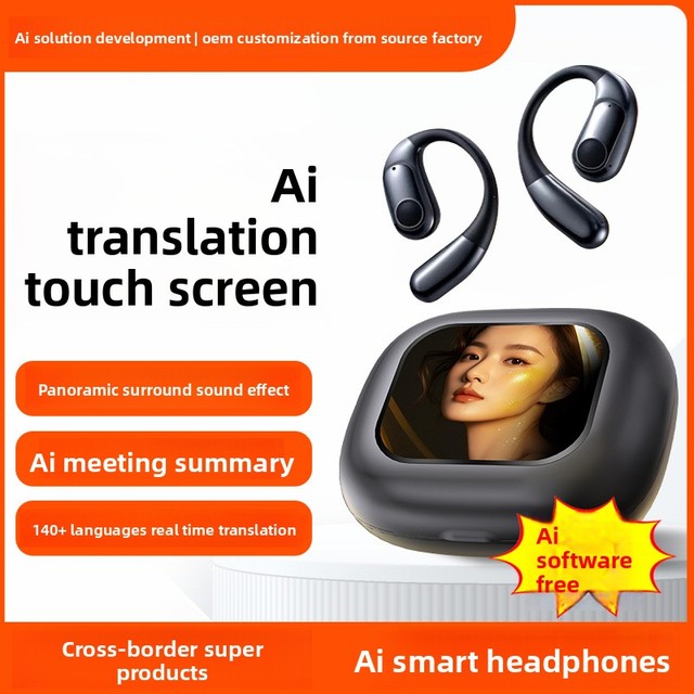 AI-powered for Earbuds Simultaneous Translation Multi-Language Support Voice-to-Text Transcription Touchscreen Controls
