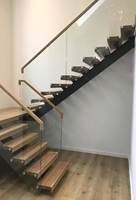 Kit d'escalier flottant moderne et durable à faire soi-même, marches en verre faciles à installer, salon, salle à manger, hôtel, villas, extérieur industriel