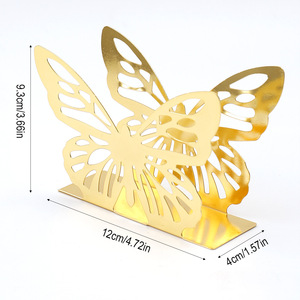 D5215 Metall-Hohlserviettenhalter für Küche, Esszimmer, Hochzeit, Papiertuchspender, Schmetterlings-Serviettenhalter für den Tisch - Product Image 6