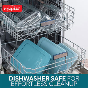 <span class=keywords><strong>Plat</strong></span> <span class=keywords><strong>à</strong></span> four en verre Pyglass, couleur personnalisable, grande capacité, avec couvercle en PE pratique pour un emballage facile - Product Image 5