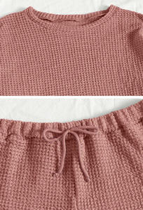 S-XXL осенние и зимние пижамы повседневные с круглым вырезом и длинными рукавами широкие шорты из двух предметов домашний наряд - Product Image 3