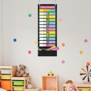 Tabla de horarios diarios de bolsillo de 13 x 35.5 pulgadas con 13 bolsillos y 24 tarjetas para la gestión del tiempo - Product Image 4