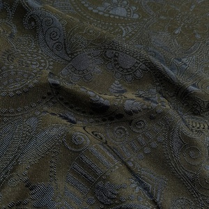 Nais New <span class=keywords><strong>Polyester</strong></span> Màu Đen Với Hải Quân Trắng Màu Xanh Trừu Tượng Dot Dòng Hướng Dương Nổi Lá Thiết Kế Thổ Cẩm Vải Jacquard Vải - Product Image 3