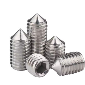 304 Stainless Steel <b>Socket</b> Head Mill Screws M3 M4 M5 <b>Pointed</b> Tip Set Screw DIN914 Construction Industry - Product Image 3