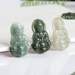 Pendentif bouddha yquan en pierre de Jade, collier chaîne perlée Guan <span class=keywords><strong>Yin</strong></span>, amulette chinoise Feng Shui, animé par la richesse - Product Image 2