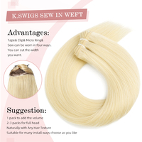 KSWIGS Extensions de cheveux chinois 100% vierges Remy, double trame, ondulées naturelles, durables, sans nœuds, non traitées chimiquement, fabrication OEM