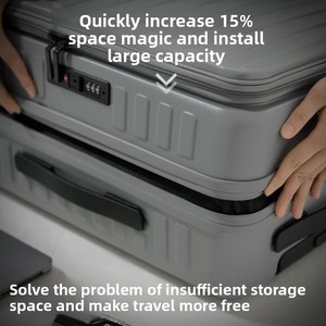 Ensemble <span class=keywords><strong>de</strong></span> valises trolley grand format en ABS, à ouverture frontale, extensible, avec serrure TSA, roues multidirectionnelles et interface USB, pour le transport transfrontalier - Product Image 4