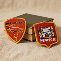 Écusson brodé personnalisé en sergé avec bordure, badge thermocollant, logo, emblème pour club, équipe, uniforme, accessoires vestimentaires, directement de l'usine