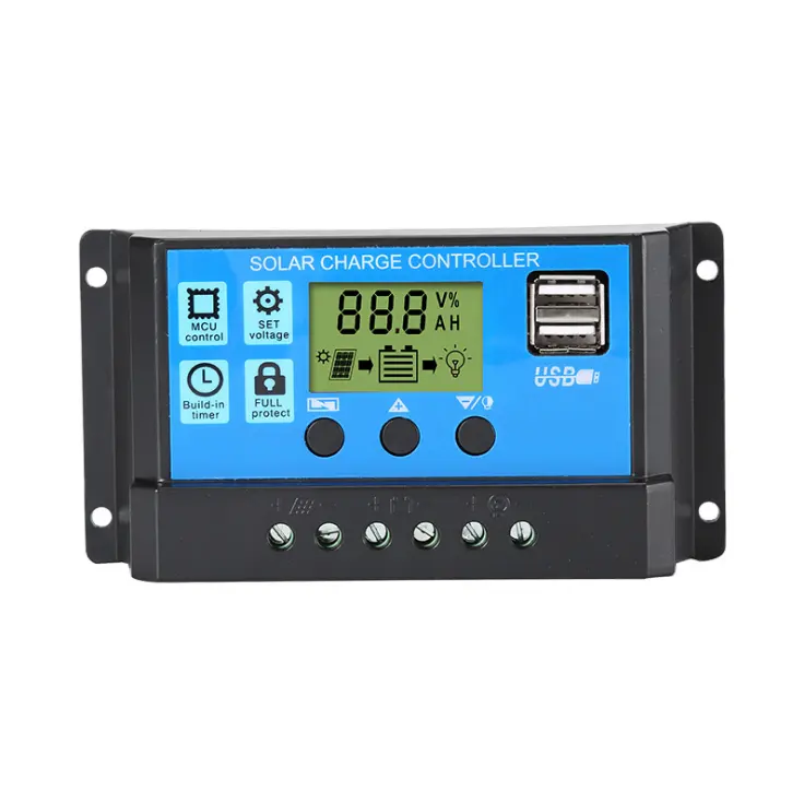 Smart Solar Charge Controller Auto detective 12V 24V with LCD Display with Dual USB FSC1224 10A 20A 30A