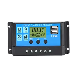 Akıllı güneş şarj regülatörü otomatik dedektif 12V 24V LCD ekran ile çift USB FSC1224 10A 20A 30A