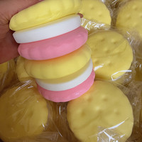 Jouet anti-stress à presser en mousse souple Kawaii, en forme de biscuit sandwich macaron pastel, à remontée lente, parfumé, style pâtisserie, boîte surprise