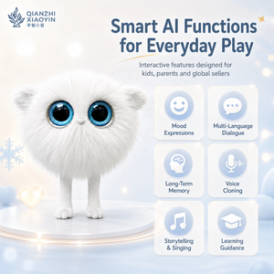 AI Seasons Elf, Peluche Blanco y Esponjoso con Grandes Ojos Azules, ChatGPT, Clonación de Voz en 69 Idiomas, Memoria a Largo Plazo, Compañero Emocional, 2.4G - Product Image 2