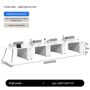 Scrivania Modulare Espandibile per Ufficio, Tavolo Moderno per 2 4 6 Persone con Armadietto Porta PC per Uffici Open Space - Product Image 5