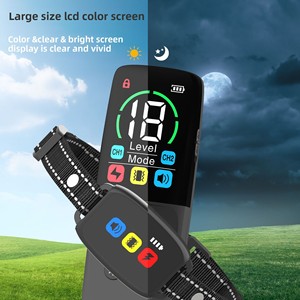 <span class=keywords><strong>Collier</strong></span> <span class=keywords><strong>anti</strong></span>-<span class=keywords><strong>aboiement</strong></span> électrique télécommandé à écran couleur pour dressage canin, modèle 760 avec batterie 300 mAh - Vente directe fabricant - Product Image 2