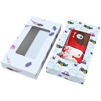Boîtes de sous-vêtements de chaussettes pliantes en carton avec fenêtre en PVC pour chaussette de sous-vêtements petite boîte d'emballage cadeau