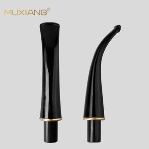 Muxiang Wooden Cigarette Pipe Mouthpiece Bent Type With Metal Ring Reusable Smoking Pipe Accessories - Product Image 1