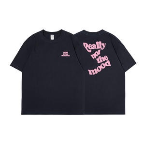 Athleisure Chemise en coton pour homme, respirante, coupe ample, col rond, lettre audacieuse, vêtements d'été - Product Image 3