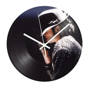 新设计的黑胶音乐唱片迈克尔杰克逊回收唱片时钟