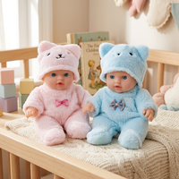 DEAR BEI Poupée Reborn de 20 cm en vinyle souple avec chapeau d'ours en peluche et vêtements, jouet cadeau pour filles