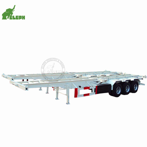 Remolque <span class=keywords><strong>de</strong></span> Plataforma <span class=keywords><strong>de</strong></span> Servicio Pesado <span class=keywords><strong>de</strong></span> 2 Ejes, 40 Toneladas, Tipo Esqueleto para <span class=keywords><strong>Contenedores</strong></span>, Chasis Portuario - Product Image 1