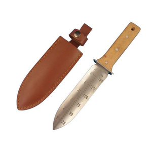 Cuchillo de excavación de mango de madera cómodo de acero inoxidable 440 de alta calidad con Funda de cuero herramienta de excavación de jardín portátil - Product Image 2
