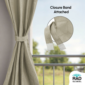 Sahara Sand Eyelet Outdoor Curtains 180 GSM with Warm Neutral Beige Tone and Breathable Light Filtering Fabric for Elegant Patio - Product Image 3