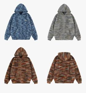 Felpe con Cappuccio Oversize con Zip in Pile Polare, 520g, 100% Poliestere con Tintura Spaziale Trendy, Logo in Metallo, per l'Uso Quotidiano Autunnale - Product Image 2