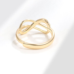 Vendita calda S925 anello a forma di argento puro infinito 8 semplice gioiello di lusso 'amore infinito' tempestato di diamanti per matrimoni - Product Image 3