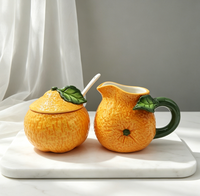 Schattige oranjevormige keramische voorraadpot met deksel, handgeschilderd fruitdesign, suikerpot, snoepcontainer voor aanrechtblad in de keuken