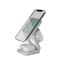 Station de recharge sans fil magnétique pliable 3 en 1 pour téléphone portable, chargeur de bureau à chargement rapide, chargeur multifonctionnel