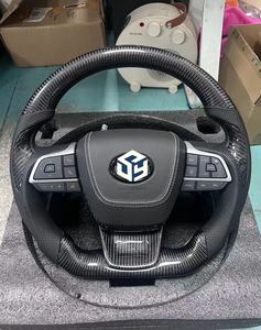 Volant <span class=keywords><strong>sport</strong></span> GR en cuir pleine fleur pour Toyota Land Cruiser LC79 LC76 LC70 LC300 2008-2021, boutons noirs, carbone - Product Image 2