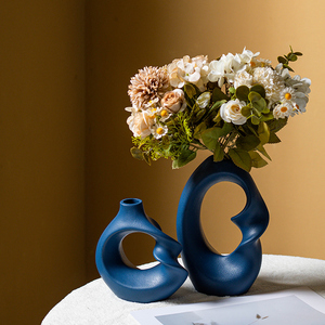 Vases en céramique avec herbe de la pampa séchée naturelle, style campagne française, pour décoration moderne de la maison, bouquet, base antidérapante, pour mariage - Product Image 3