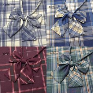 Nuevos Accesorios de Uniforme Estilo Universitario Japonés: Corbata de Lazo para Camisa de Niña, de Algodón TR, con Estampado Tie-Dye a Cuadros, Venta al por Mayor de Fábrica - Product Image 2