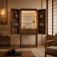 Armoire moderne en rotin à 2 portes avec étagère inférieure ouverte, armoire haute en bois pour chambre à coucher, salon, entrée et mobilier de maison
