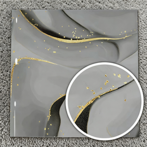 <span class=keywords><strong>Piastrelle</strong></span> in Gres Porcellanato Effetto Marmo Grigio 600x600 con Venature Dorate, Antiscivolo, Antibatteriche, per Interni Villa, Effetto Mattone, Solide - Product Image 3