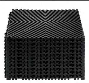 Baldosas Modulares para <span class=keywords><strong>Piso</strong></span> de Garaje, Antideslizantes, Ecológicas, Impermeables, de PP Encastrables, Color Negro - Product Image 1