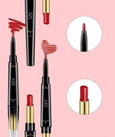 Lápiz Delineador de Labios YZS de Doble Punta, Resistente a la Transferencia, Delineador Giratorio de Doble Cabeza, Maquillaje Mate, Crayón Labial de Larga Duración, Tinta de Labios Aterciopelada