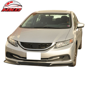 เหมาะสำหรับ Honda Civic Sedan ปี 2013-2015 สไตล์ GT ชุดแต่งกันชนหน้า สีดำดิบ - Product Image 2